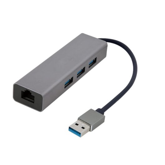 Adaptador de Rede Gigabit USB Gembird A-AMU3-LAN-01 Hub USB 3 portas