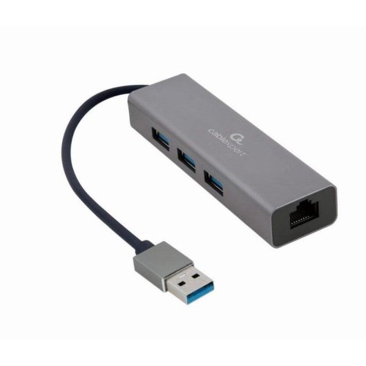 Adattatore di Rete USB-A Gembird A-AMU3-LAN-01 Gigabit 3 Porte USB 3.0 Carcassa Metallica