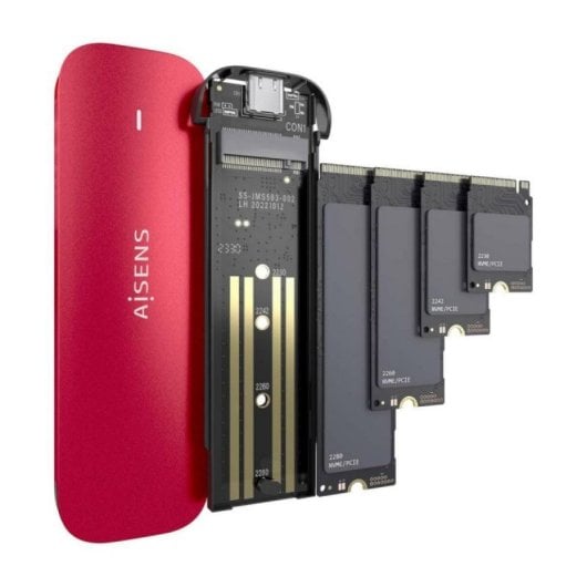 Caja Externa AISENS ASM2-027RED USB 3.2 Gen2 10Gbps Aluminium Rojo