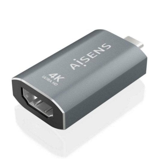Adaptateur Aisens A109-0862 USB-C Mâle vers HDMI Femelle 4K à 60Hz Aluminium Gris