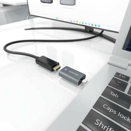 Adaptateur Aisens A109-0862 USB-C Mâle vers HDMI Femelle 4K à 60Hz Aluminium Gris