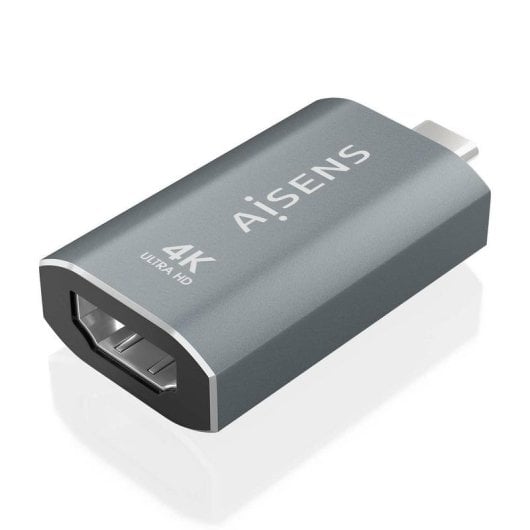 Adaptateur Aisens A109-0862 USB-C Mâle vers HDMI Femelle 4K à 60Hz Aluminium Gris