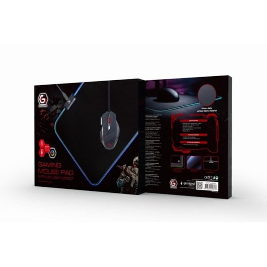 Alfombrilla de ratón Gembird MP-GAMELED-M RGB 10 efectos tela base antideslizante USB