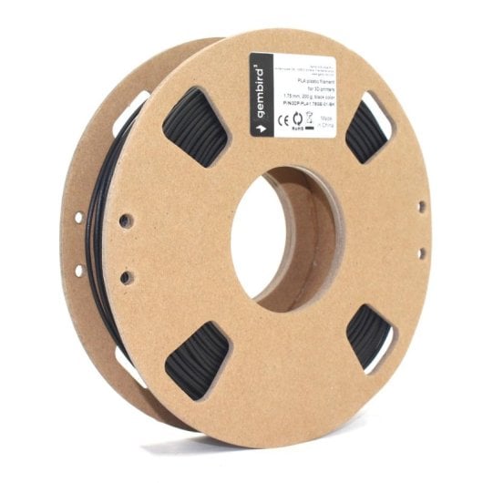 Filamento Impresora 3D Gembird 3DP-PLA1.75GE-01-BK PLA 1.75mm Negro 330g Compatibilidad Universal