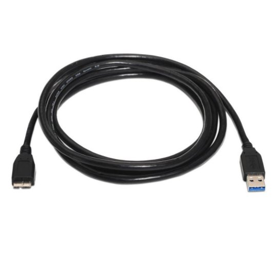 Cable AISENS A105-0044 USB 3.0 A Macho-Micro USB B Macho 2m 5Gbps 9W Apantallado Negro