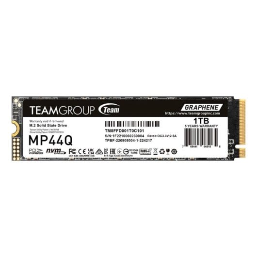 Disco Duro Team Group 4TB M.2 PCIe Gen4 x4 7400MB/s MP44Q + Software Monitoraggio S.M.A.R.T.