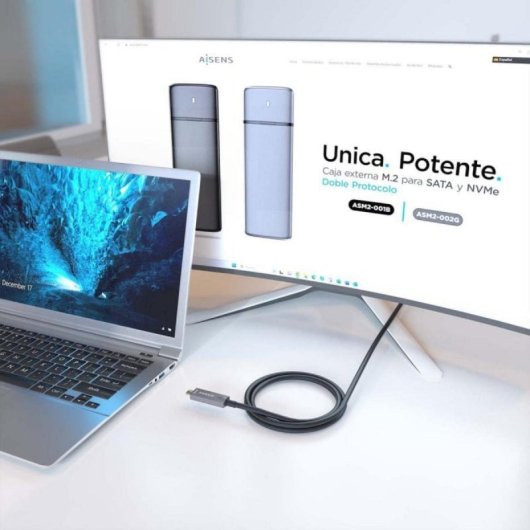 Cable USB-C Aisens AOC A157-0884 7.5m 10Gbps 60W 4K DisplayPort Activo Fibra+Cobre
