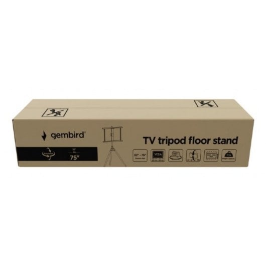 Soporte TV Gembird TVS-75ST-01 Base Giratoria, Altura Ajustable, 32-75", 35kg, Negro/Madera