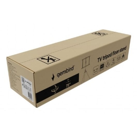 Soporte TV Gembird TVS-75ST-01 Base Giratoria, Altura Ajustable, 32-75", 35kg, Negro/Madera