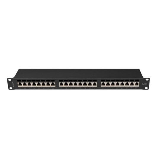 Patch Panel Lanberg PPSA-1024-B Cat6a F/UTP 24 Puertos Montaje en Bastidor 1U Negro