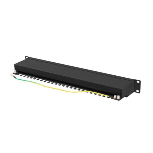 Patch Panel Lanberg PPSA-1024-B Cat6a F/UTP 24 Puertos Montaje en Bastidor 1U Negro