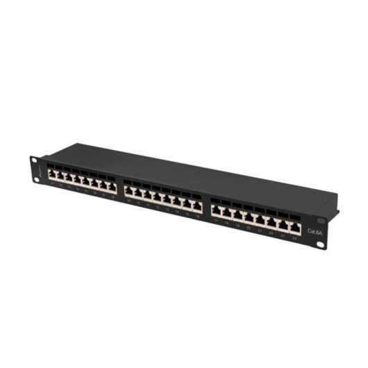 Patch Panel Lanberg PPSA-1024-B Cat6a F/UTP 24 Puertos Montaje en Bastidor 1U Negro