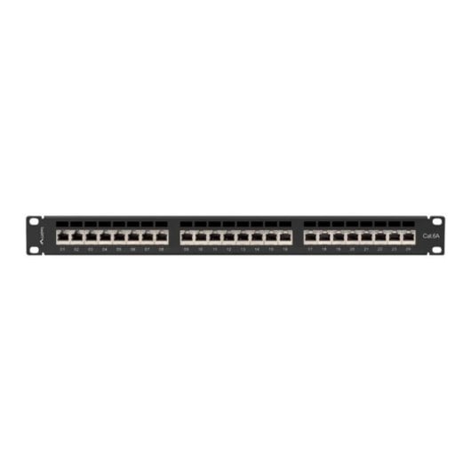 Patch Panel Lanberg PPSA-1024-B Cat6a F/UTP 24 Puertos Montaje en Bastidor 1U Negro