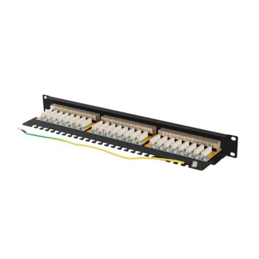 Patch Panel Lanberg PPSA-1024-B Cat6a F/UTP 24 Puertos Montaje en Bastidor 1U Negro