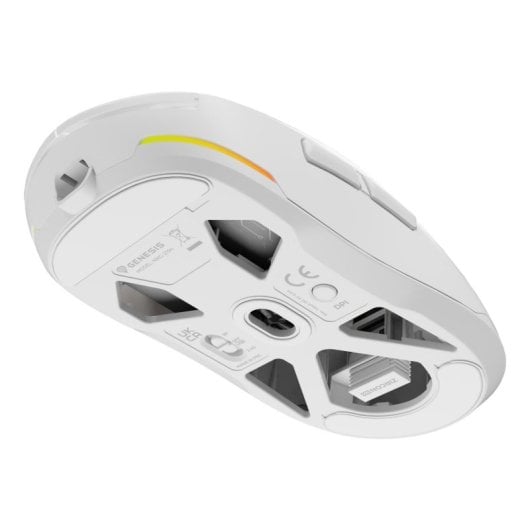Ratón Genesis inalámbrico 26000 DPI ambidiestro Bluetooth USB Type-C blanco