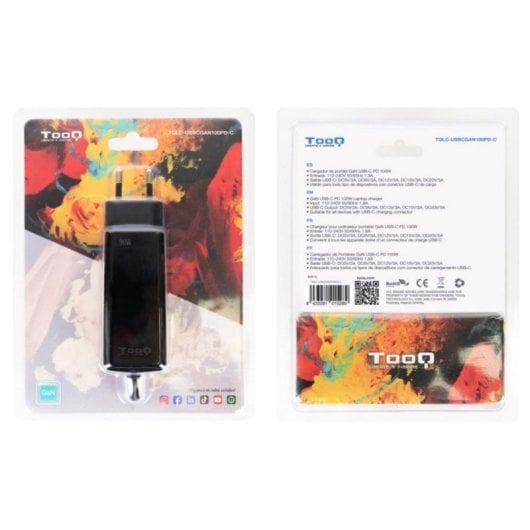 Ladegerät TooQ TQLC-USBCGAN100PD-C 100W GaN USB-C Schnellladegerät mit 1,8 m Kabel Ladegerät TooQ TQLC-USBCGAN100PD-C 100W GaN USB-C Schnellladegerät mit 1,8 m Kabel