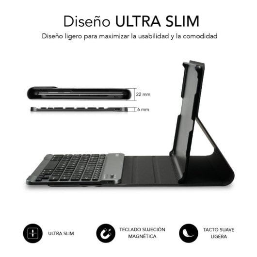 Funda con teclado SUBBLIM KeyTab Pro BT Samsung GT A8 10.5" X200/205 Bluetooth 5.2 Extraíble