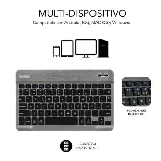 Funda con teclado SUBBLIM KeyTab Pro BT Samsung GT A8 10.5" X200/205 Bluetooth 5.2 Extraíble