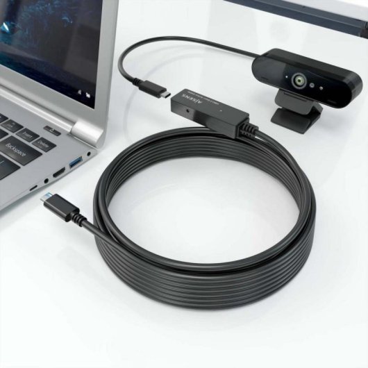 Cable USB-C Aisens A107-0869 Prolongador 5m Negro Amplificador USB 3.2 Gen1x1 5Gbps