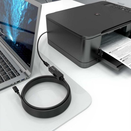Cable USB-C Aisens A107-0869 Prolongador 5m Negro Amplificador USB 3.2 Gen1x1 5Gbps