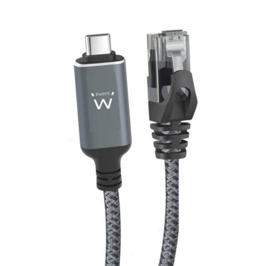 Câble Adaptateur Ewent EC2002 USB-C 3.1 RJ45 CAT6 FTP 1GB 2m Noir
