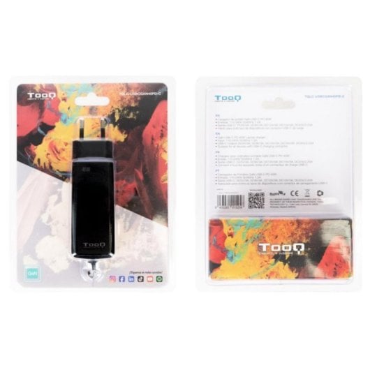 Chargeur TooQ TQLC-USBCGAN45PD-C USB-C PD 45W Noir