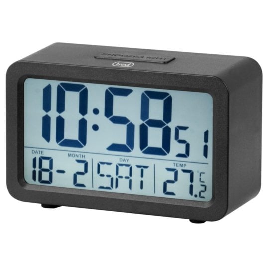 Reloj despertador digital Trevi SLD 3P60 Negro termómetro temporizador calendario retroiluminación