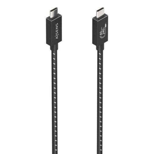 Cable USB-C AISENS A156-0866 USB4 Gen3x2 240W 40Gbps 8K@60Hz E-Mark 0,5m Negro