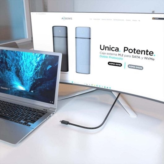 Cable USB-C AISENS A156-0866 USB4 Gen3x2 240W 40Gbps 8K@60Hz E-Mark 0,5m Negro