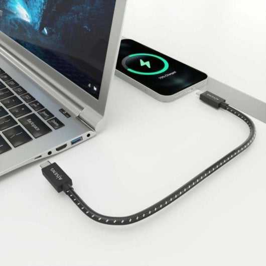 Cable USB-C AISENS A156-0866 USB4 Gen3x2 240W 40Gbps 8K@60Hz E-Mark 0,5m Negro