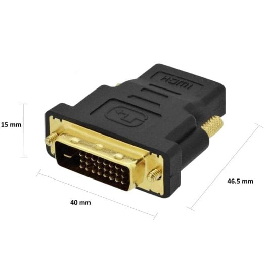 Kabeladapter Ewent EC1371 DVI-D 24+1 HDMI Schwarz