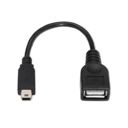 Cavo USB 2.0 OTG AISENS A101-0033 Mini B Macho - A Hembra Nero 15cm