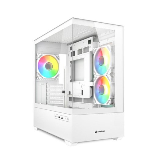 Boîtier Micro-ATX Sharkoon MK6 RGB noir en verre trempé, 3 ventilateurs ARGB, USB-C