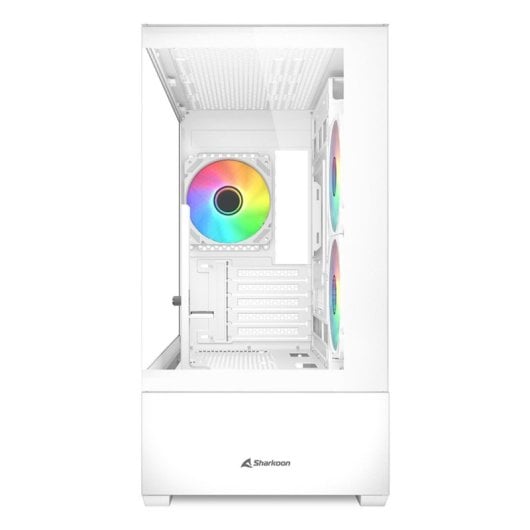 Boîtier Micro-ATX Sharkoon MK6 RGB noir en verre trempé, 3 ventilateurs ARGB, USB-C