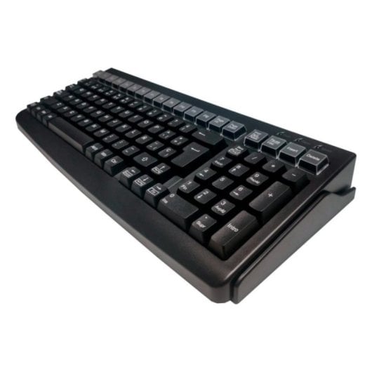 Teclado Mustek MKB-800M 101 Teclas Español USB Lector Banda Magnética Compacto Negro