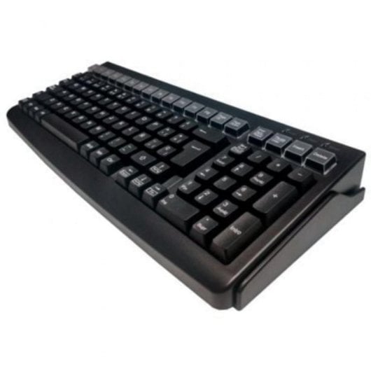 Teclado Mustek MKB-800M 101 Teclas Español USB Lector Banda Magnética Compacto Negro