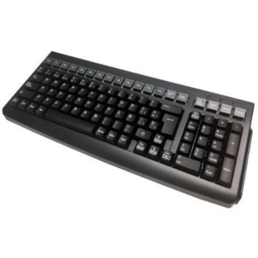 Teclado Mustek MKB-800M 101 Teclas Español USB Lector Banda Magnética Compacto Negro