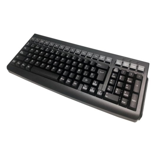 Teclado Mustek MKB-800M 101 Teclas Español USB Lector Banda Magnética Compacto Negro
