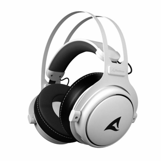 Auriculares Sharkoon Skiller SGH50 com fio para jogos preto e branco