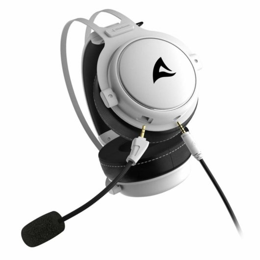 Auriculares Sharkoon Skiller SGH50 com fio para jogos preto e branco