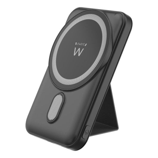 Power Bank Ewent MagSafe 10000mAh PD 22.5W Polímero de Litio Carga Inalámbrica Negra