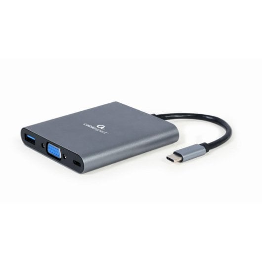 Dock USB-C Gembird A-CM-COMBO6-01 Gris Metal 60W HDMI 4K SD VGA Audio USB-A