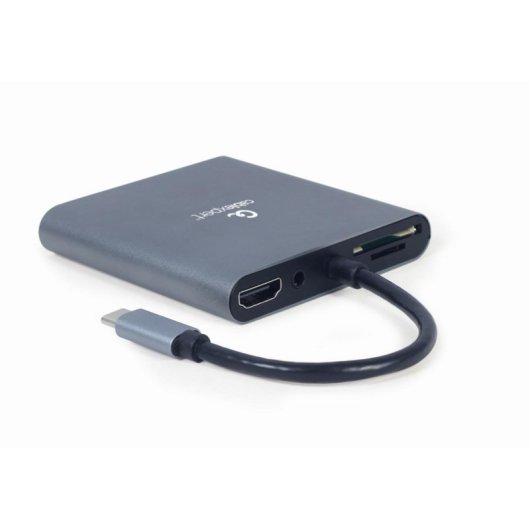 Dock USB-C Gembird A-CM-COMBO6-01 Gris Metal 60W HDMI 4K SD VGA Audio USB-A