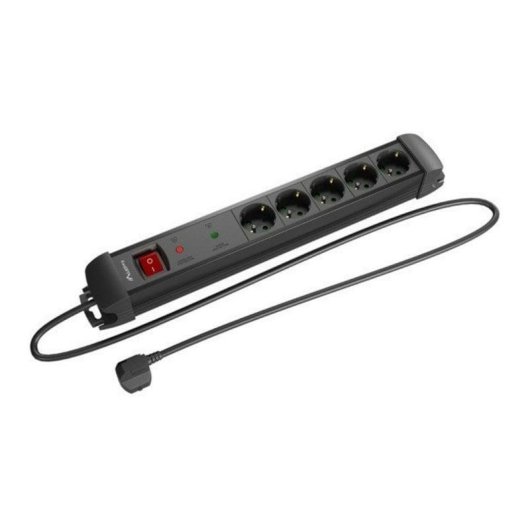 Multiprise Lanberg SP1-05F-0500-BK 5 prises avec protection surcharge 5m