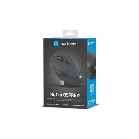 Rato NATEC Osprey sem fios 1600 DPI com Bluetooth e RF