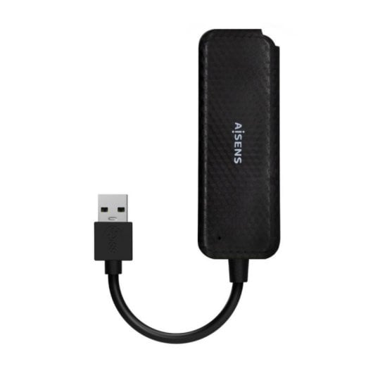 Hub USB AISENS A106-0713 4 Puertos USB 3.0 Tipo A 5Gbps Ultradelgado Negro 15cm