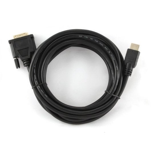 Cable Gembird HDMI a DVI-D 5m Macho/Macho Conectores Dorados Negro