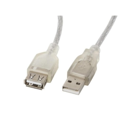 Cavo Lanberg CA-USBE-12CC-0018-TR USB 2.0 1,8 m Trasparente USB A USB A Cavo USB 2.0