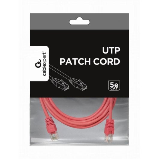Cable de red Gembird Cat5e U/UTP 3m contactos chapados en oro color rosa