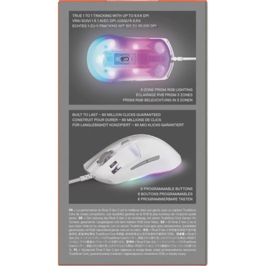 Ratón SteelSeries inalámbrico 18000 DPI Bluetooth e 2,4GHz Bianco